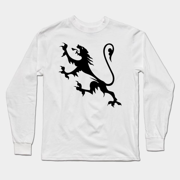 Heraldic Lion Long Sleeve T-Shirt by blackroserelicsshop@gmail.com